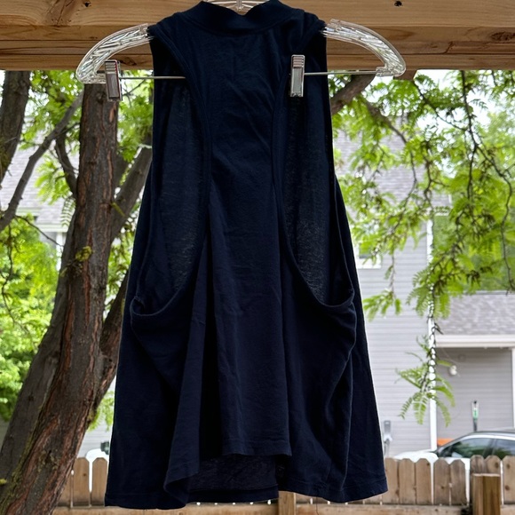 Anthropologie Electric & Rose NWOT Mock Neck Dark Blue Muscle Tank Large - Picture 6 of 12